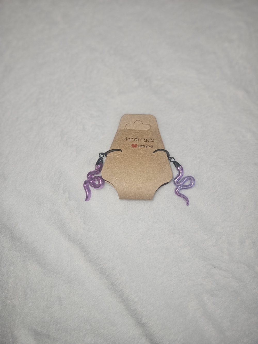 Purple Snake Dangle Earrings